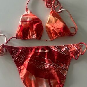 Jean Paul Gaultier Red and Orange Bikini